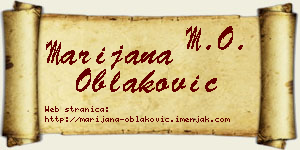 Marijana Oblaković vizit kartica